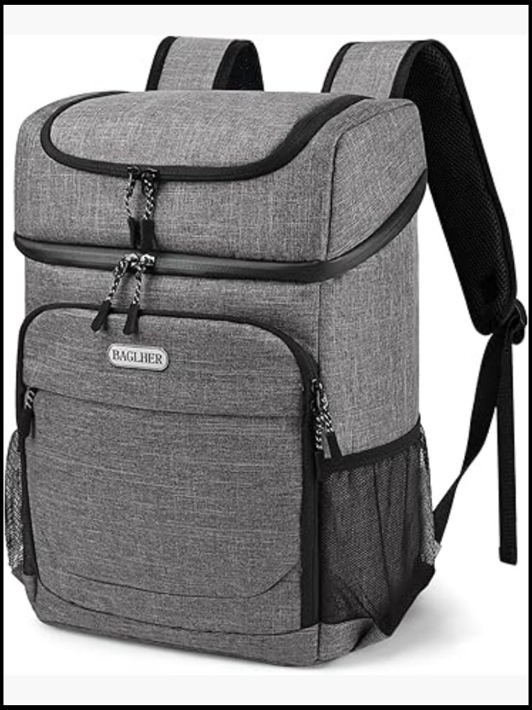 Lightweight Insulated Cooler Backpack - 30 Cans Leakproof For Lunch Picnic